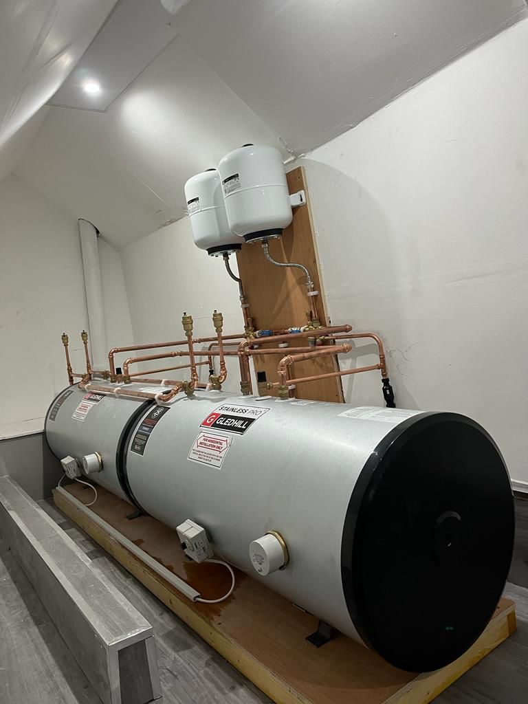 Boiler room with unvented cylinder